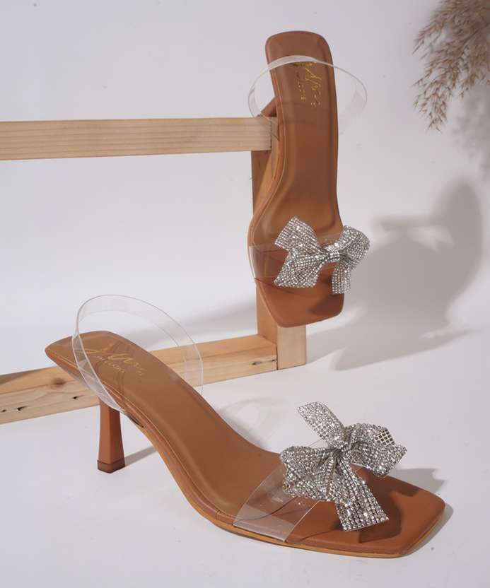 jm looks Women Heels (Tan , 6)