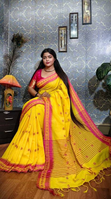 Damudar sarees Woven Handloom Cotton Blend Saree